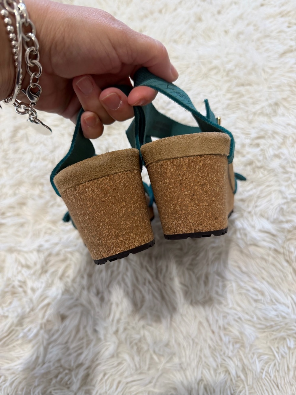 Papillio by Birkenstock Soley Leather Wedge Sandal -Size 38 US 7/7.5 -Biscay Bay - Picture 8 of 10